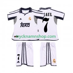Real Madrid RAUL 7 2001 2002 Tröja Retro 1:a Matchställ Barn Kortärmad