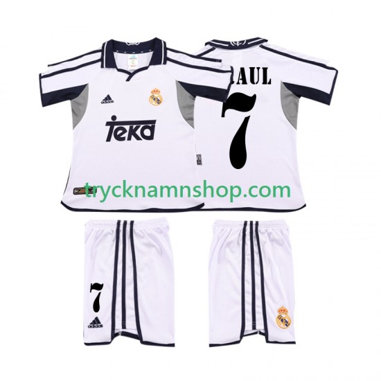 Real Madrid RAUL 7 2001 2002 Tröja Retro 1:a Matchställ Barn Kortärmad