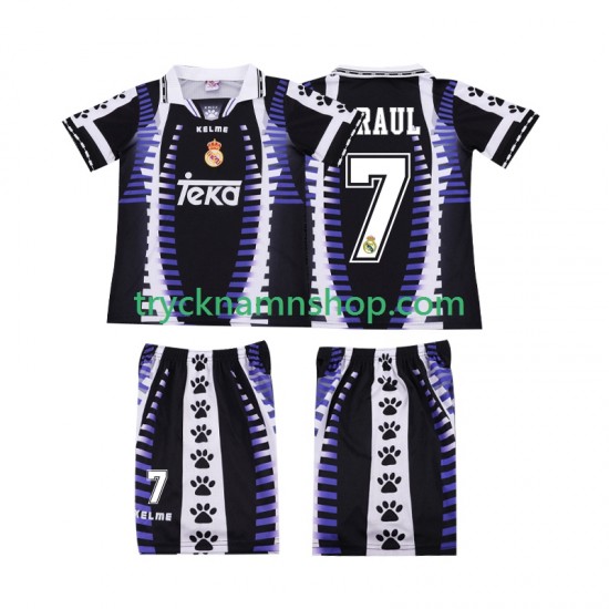 Real Madrid RAUL 7 1997 1998 Tröja Retro 3:e Matchställ Barn Kortärmad
