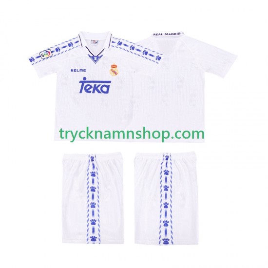 Real Madrid 1996-1997 Tröja Retro 1:a Matchställ Barn Kortärmad