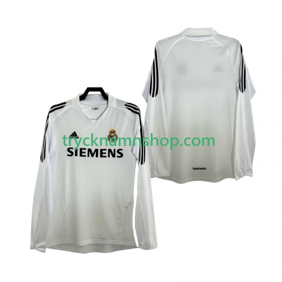 Real Madrid 2005 2006 Tröja Retro 1:a Matchställ Män Långärmad