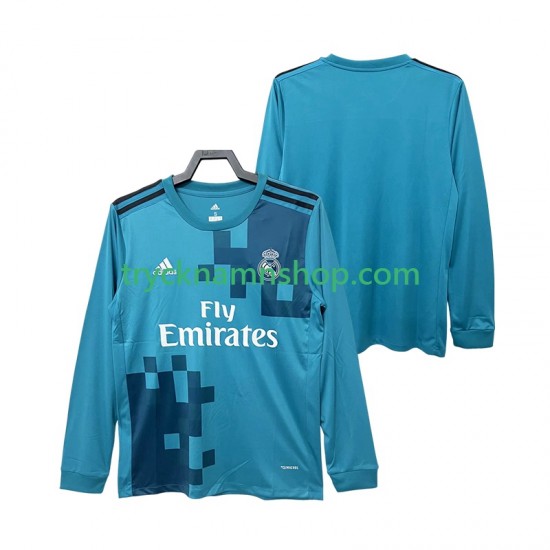 Real Madrid 2017 2018 Tröja Retro 3:e Matchställ Män Långärmad