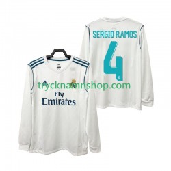 Real Madrid SERGIO RAMOS 4 2017 2018 Tröja Retro 1:a Matchställ Män Långärmad