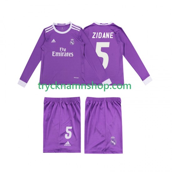 Real Madrid ZIDANE 5 2016 Tröja Retro 2:a Matchställ Barn Långärmad