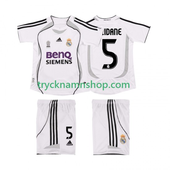 Real Madrid ZIDANE 5 2006 2007 Tröja Retro 1:a Matchställ Barn Kortärmad