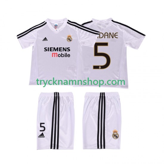 Real Madrid ZIDANE 5 2004 20025 Tröja Retro 1:a Matchställ Barn Kortärmad