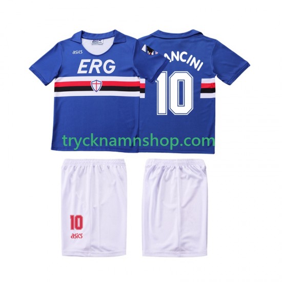 Sampdoria MANCINI 10 1990 1991 Tröja Retro 1:a Matchställ Barn Kortärmad