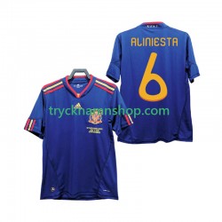 Spanien Andres Iniesta 6 2010 Tröja Retro 2:a Matchställ Män Kortärmad