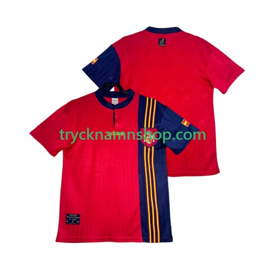 Spanien 1996 Tröja Retro 1:a Matchställ Män Kortärmad