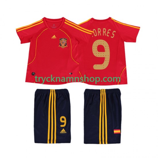 Spanien TORRES 9 2008 Tröja Retro 1:a Matchställ Barn Kortärmad