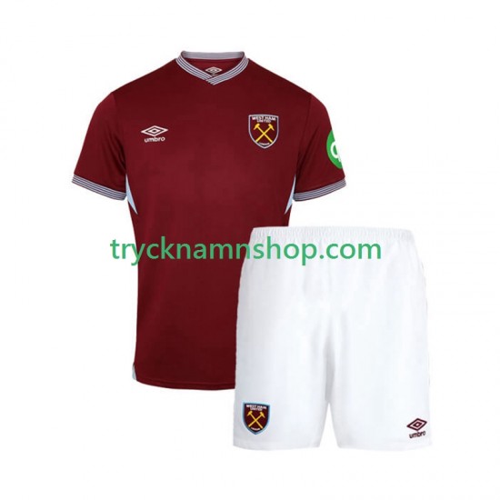 West Ham United 2025-2026 Tröja 1:a Matchställ Barn Kortärmad