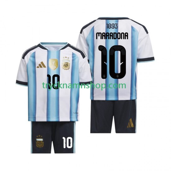 Argentina Maradona 10 VM 2026 Tröja 1:a Matchställ Barn Kortärmad