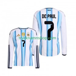 Argentina Rodrigo De Paul 7 VM 2026 Tröja 1:a Matchställ Män Långärmad