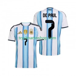 Argentina Rodrigo De Paul 7 VM 2026 Tröja 1:a Matchställ Män Kortärmad