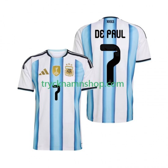 Argentina Rodrigo De Paul 7 VM 2026 Tröja 1:a Matchställ Män Kortärmad
