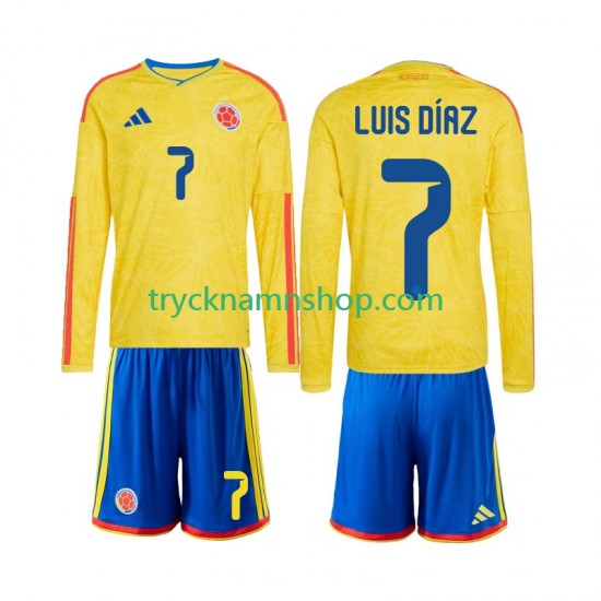Colombia Luis Diaz 7 VM 2026 Tröja 1:a Matchställ Barn Långärmad