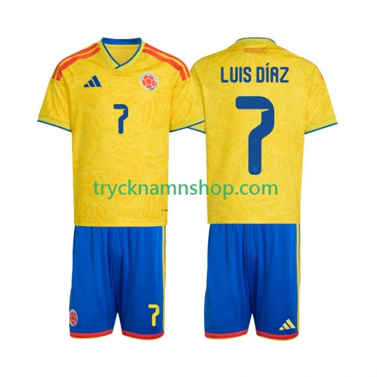 Colombia Luis Diaz 7 VM 2026 Tröja 1:a Matchställ Barn Kortärmad
