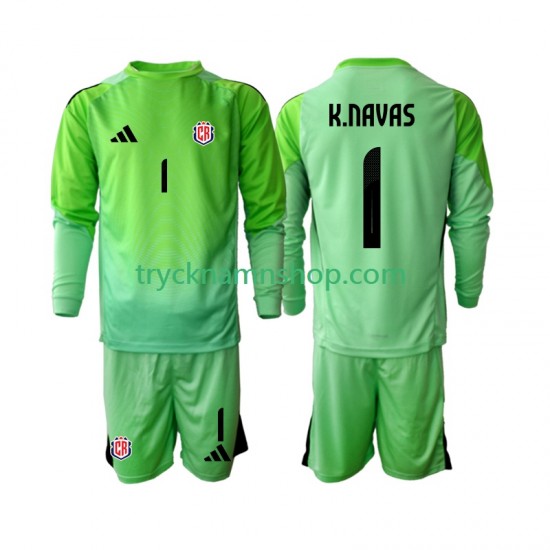Costa Rica Målvakt Keylor Navas 1 2025 Tröja 1:a Matchställ Barn Långärmad