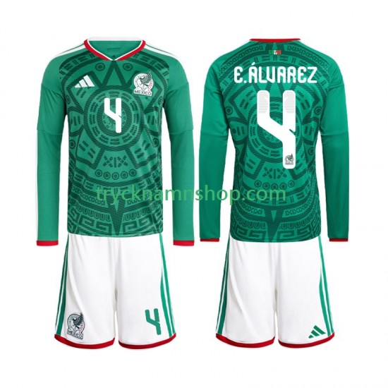 Mexiko Edson Alvarez 4 VM 2026 Tröja 1:a Matchställ Barn Långärmad