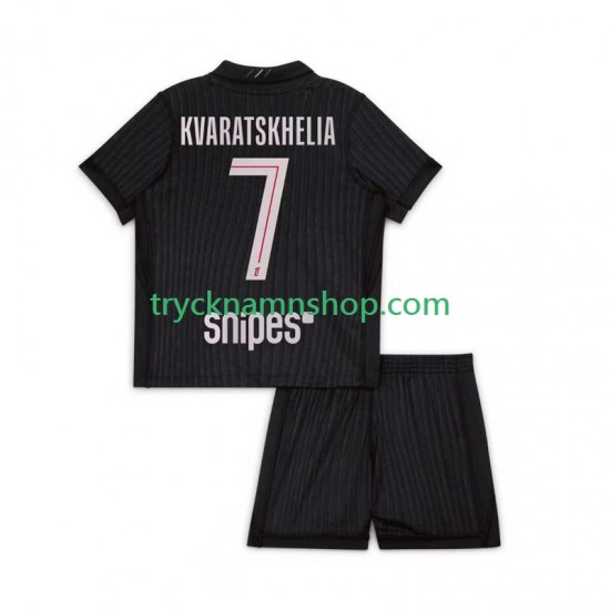 Paris Saint-Germain Khvicha Kvaratskhelia 7 2025-2026 Tröja 4:e Matchställ Barn Kortärmad