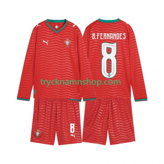 Portugal Bruno Fernandes 8 VM 2026 Tröja 1:a Matchställ Barn Långärmad
