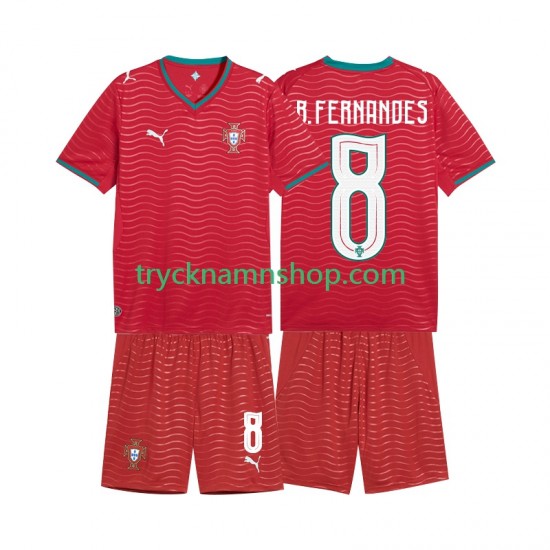 Portugal Bruno Fernandes 8 VM 2026 Tröja 1:a Matchställ Barn Kortärmad