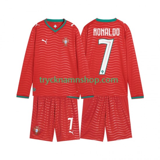 Portugal Cristiano Ronaldo 7 VM 2026 Tröja 1:a Matchställ Barn Långärmad