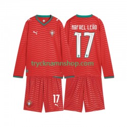 Portugal Rafael Leao 17 VM 2026 Tröja 1:a Matchställ Barn Långärmad