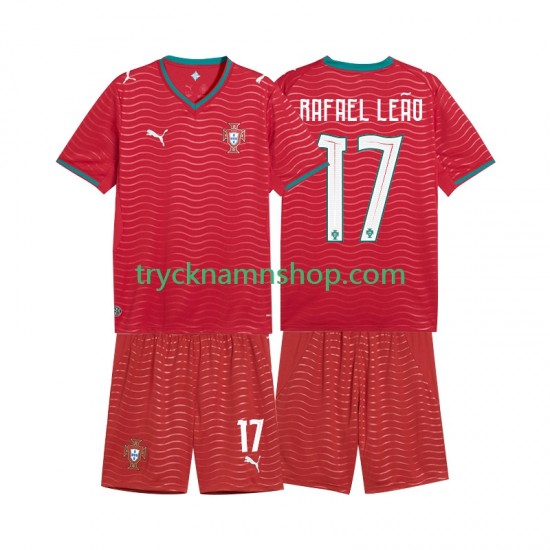 Portugal Rafael Leao 17 VM 2026 Tröja 1:a Matchställ Barn Kortärmad