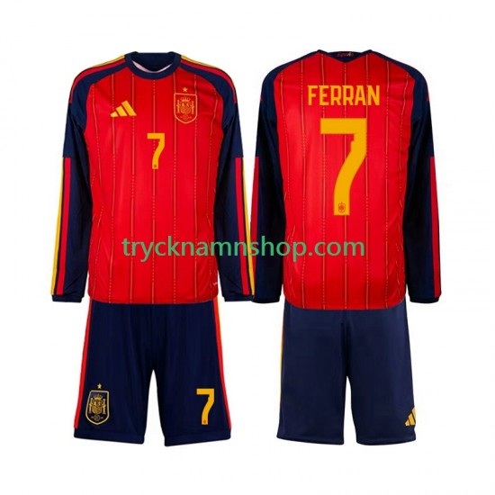 Spanien Ferran Torres 7 VM 2026 Tröja 1:a Matchställ Barn Långärmad
