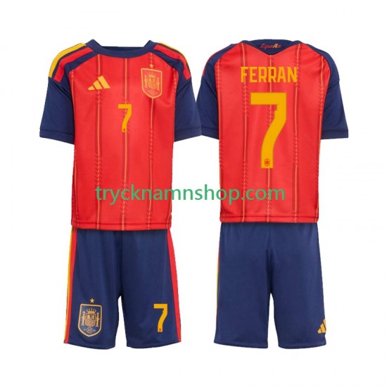 Spanien Ferran Torres 7 VM 2026 Tröja 1:a Matchställ Barn Kortärmad