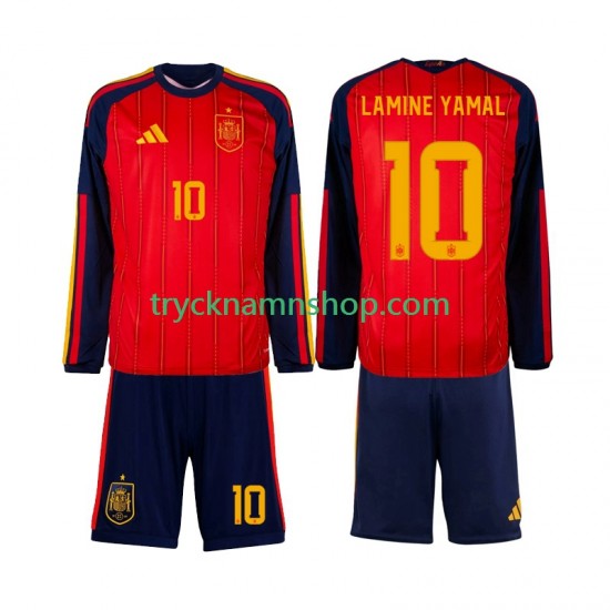 Spanien Lamine Yamal 10 VM 2026 Tröja 1:a Matchställ Barn Långärmad