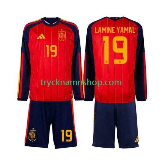 Spanien Lamine Yamal 19 VM 2026 Tröja 1:a Matchställ Barn Långärmad