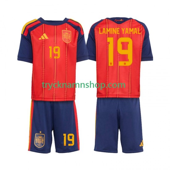 Spanien Lamine Yamal 19 VM 2026 Tröja 1:a Matchställ Barn Kortärmad