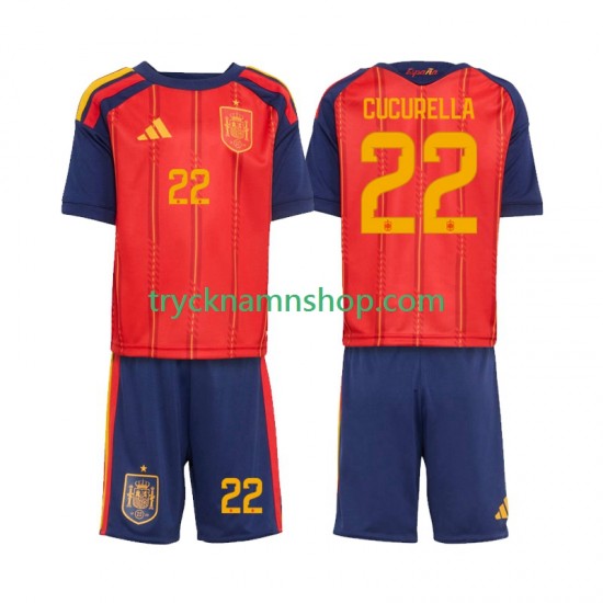 Spanien Marc Cucurella 22 VM 2026 Tröja 1:a Matchställ Barn Kortärmad