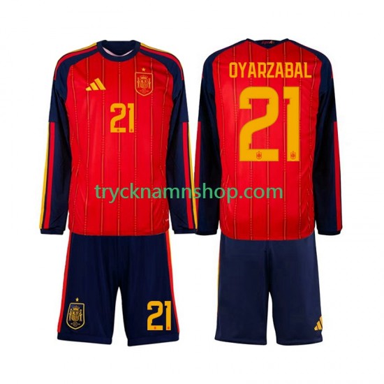 Spanien Mikel Oyarzabal 21 VM 2026 Tröja 1:a Matchställ Barn Långärmad