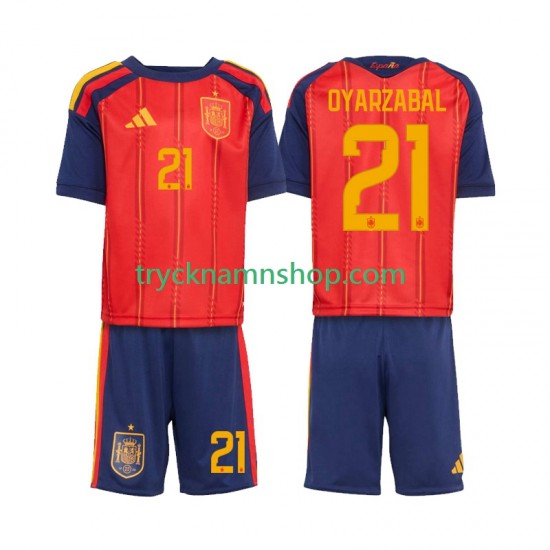Spanien Mikel Oyarzabal 21 VM 2026 Tröja 1:a Matchställ Barn Kortärmad