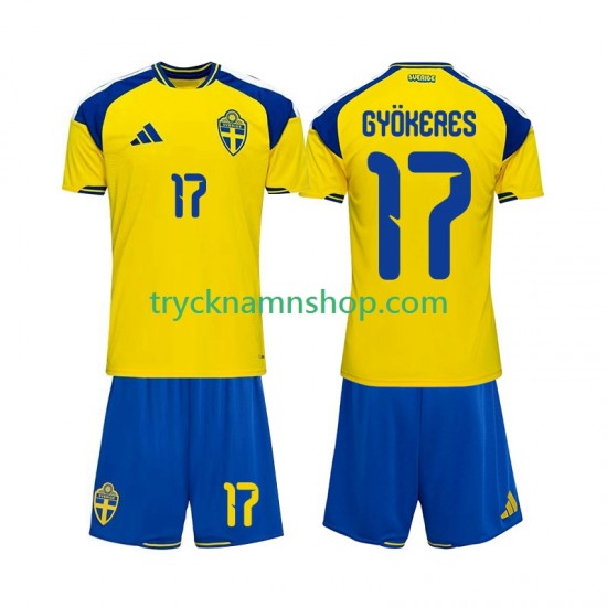 Sverige Viktor Gyokeres 17 2026 Tröja 1:a Matchställ Barn Kortärmad