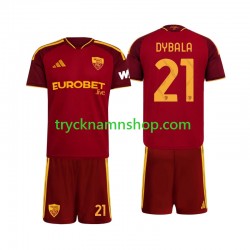 AS Roma Paulo Dybala 21 2026-2027 Tröja 1:a Matchställ Barn Kortärmad