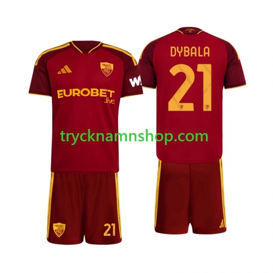 AS Roma Paulo Dybala 21 2026-2027 Tröja 1:a Matchställ Barn Kortärmad