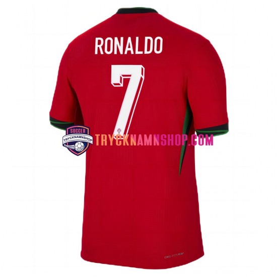 Portugal Cristiano Ronaldo 7 Euro 2024 Tröja Röd 1:a Matchställ Män Kortärmad