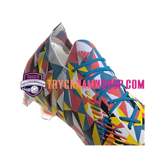 Adidas Predator EDGE.1 L FG Geometric Blå Gul Fotbollsskor