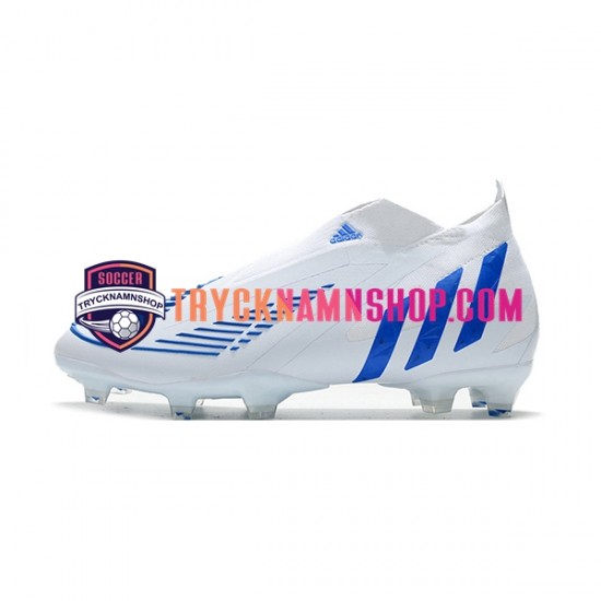 Adidas Predator Edge Geometric FG Blå Vit Fotbollsskor
