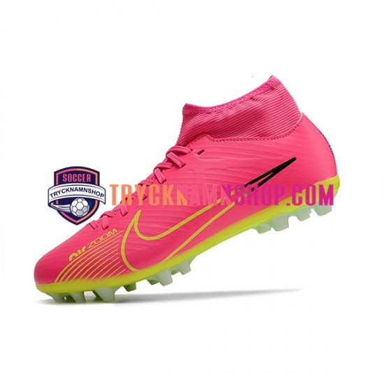 Nike Air Zoom Mercurial Superfly IX Academy AG Rosa Grön Fotbollsskor