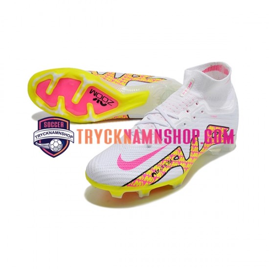 Nike Air Zoom Mercurial Superfly IX Elite FG Rosa Gul Vit Fotbollsskor