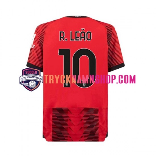 AC Milan Rafael Leao 10 2023-2024 Tröja 1:a Matchställ Män Kortärmad