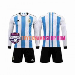 Argentina 3 Stars VM 2022 Tröja 1:a Matchställ Barn Långärmad