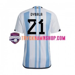 Argentina Dybala 21 VM 2022 Tröja 1:a Matchställ Män Kortärmad