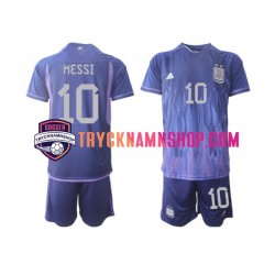 Argentina Lionel Messi 10 VM 2022 Tröja 2:a Matchställ Barn Kortärmad