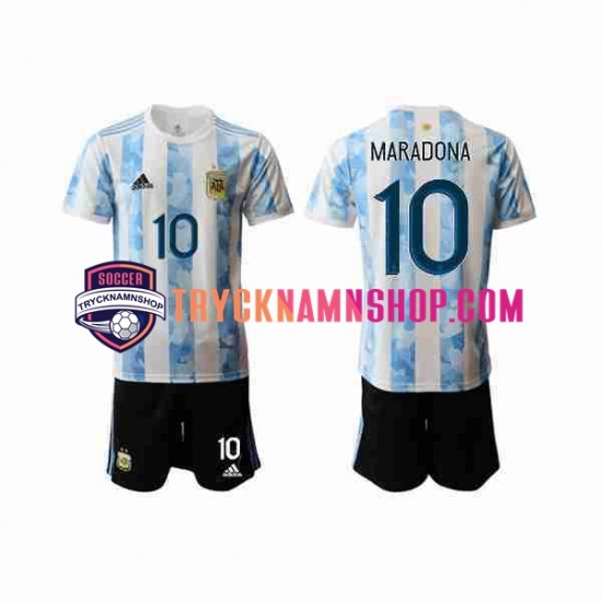 Argentina Maradona 10 2020-2021 Tröja 1:a Matchställ Barn Kortärmad